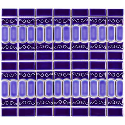 Merola Tile Modena Cobalt Blue 12 In X Porcelain Mosaic 10 69 Sq Ft Case Fkomod43 The Home Depot Merola Tile Modena Cobalt Blue 12 In X