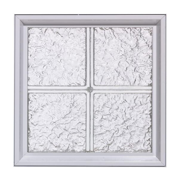 Pittsburgh Corning 24 in. x 80 in. LightWise IceScapes Pattern Aluminum-Clad Glass Block Window