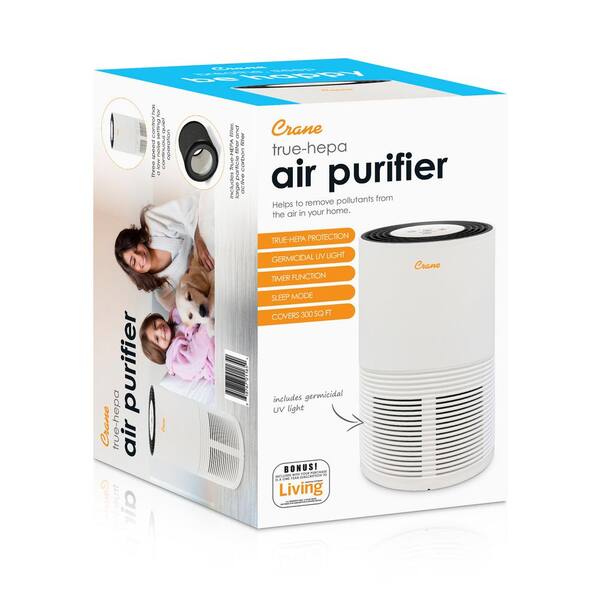 crane true hepa air purifier with germicidal uv light