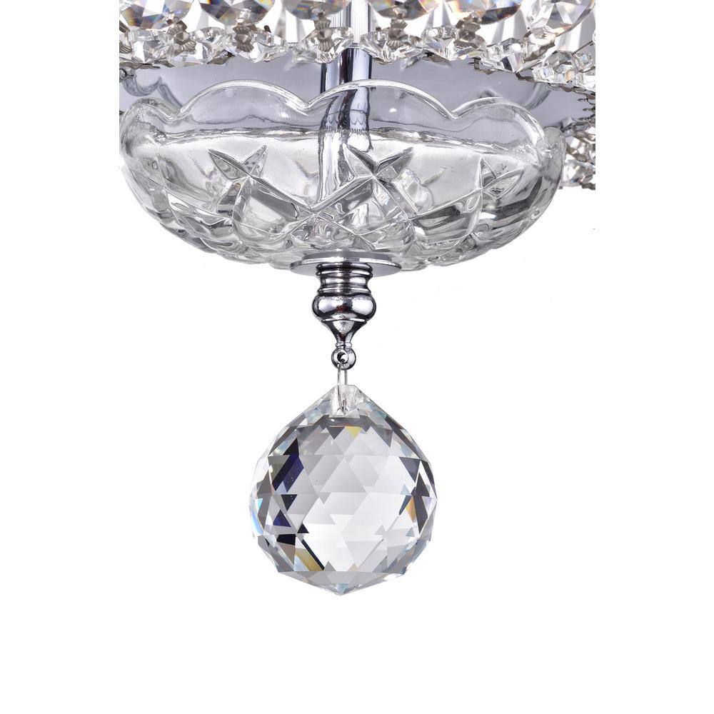 Glam Crystal and Chrome Flush Mount Chandelier, 9.5"
