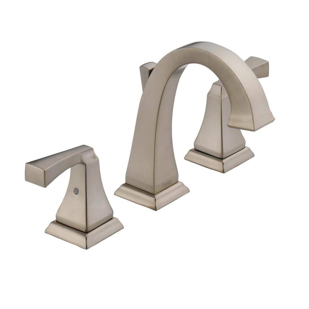 Stainless Steel Widespread Bathroom Faucet with Drain Assembly