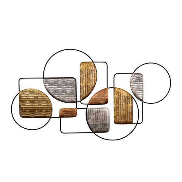Stratton Home Decor Metallic Modern Abstract Shapes Centerpiece Wall Decor