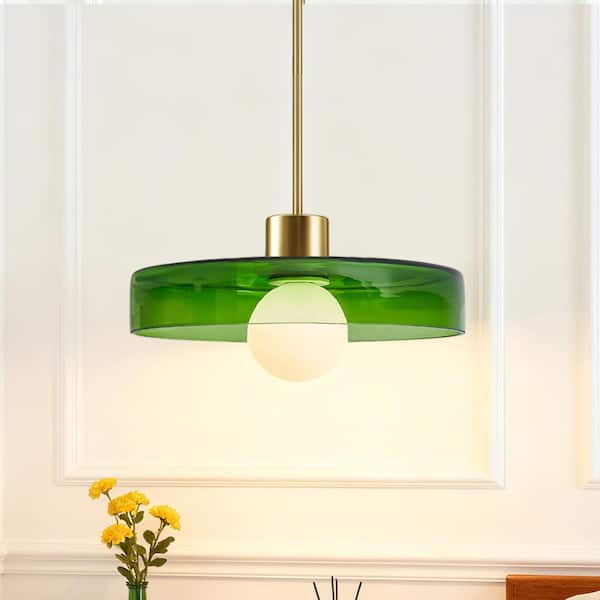 Mid Century Modern Pendant Light Green Glass Kitchen Island Hanging Light