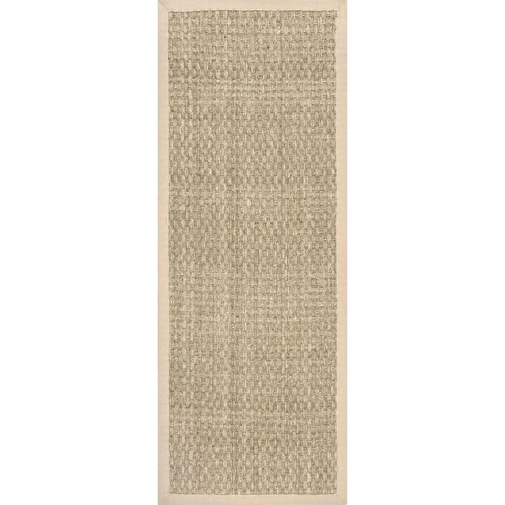 nuLOOM Hesse Checker Weave Seagrass Natural 2 ft. 6 in. x 8 ft. Indoor ...