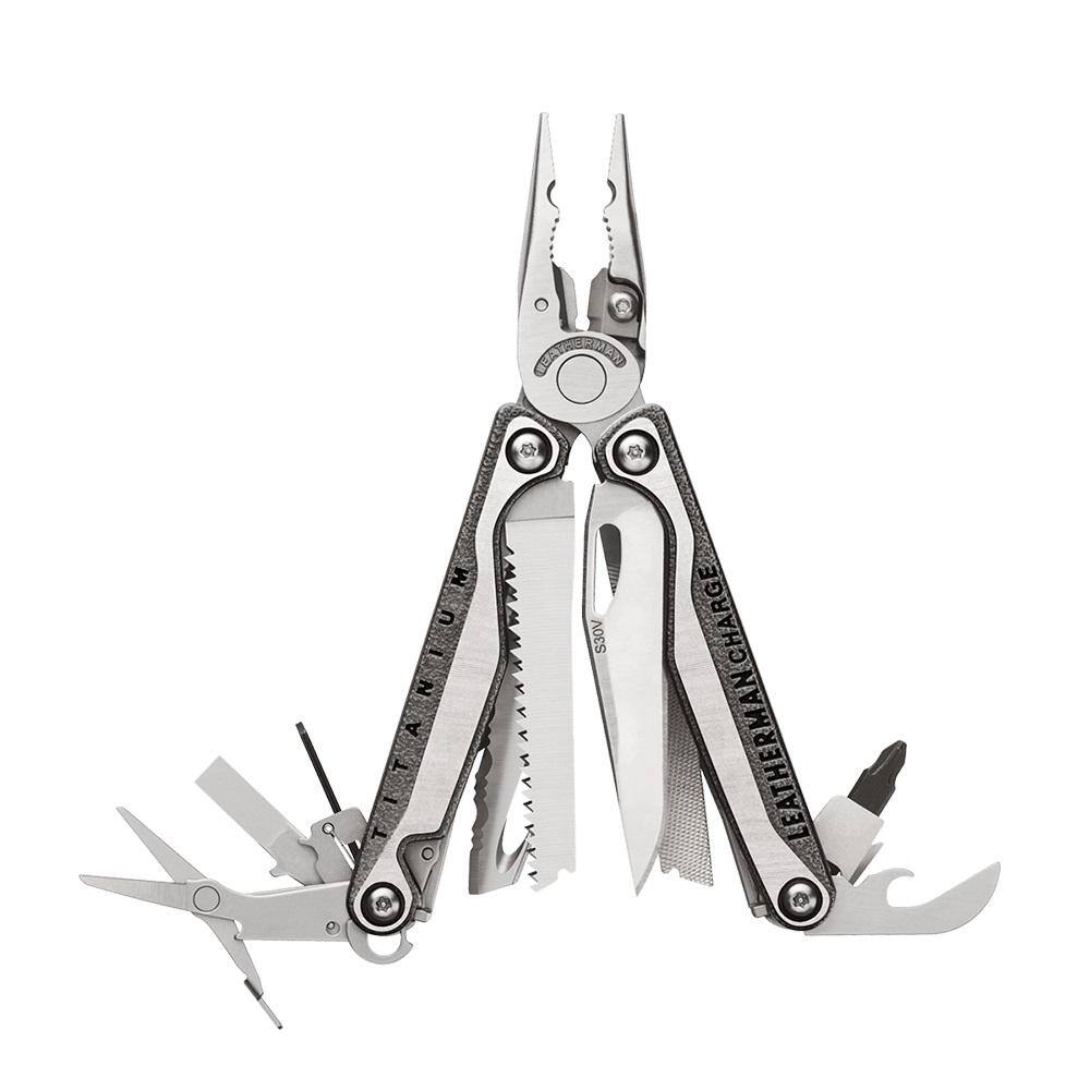 LEATHERMAN  Charge Plus TTi Titanium Multitool with Scissors and Premium Replaceable Wire Cutters  Built in the USA  Stainless Steel