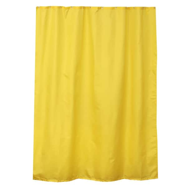 EVIDECO French home goods Extra Long 79 in. Yellow Shower Curtain Polyester 12 Rings