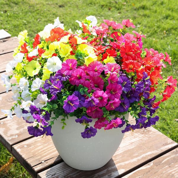 14.2 in. Multi-Colored Outdoor Artificial Flowers LX1313 - The