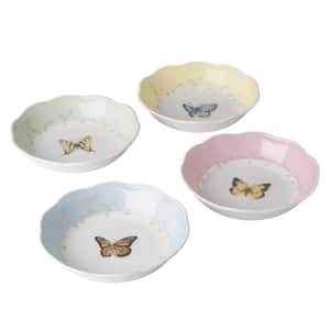 Butterfly Meadow 11 oz. Porcelain Multi Color 4-Piece Fruit Dishes