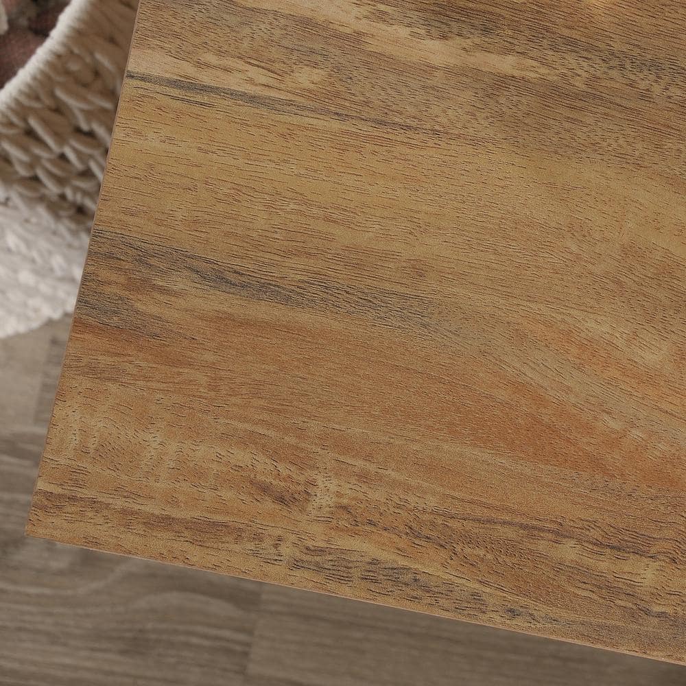 Sindoori Mango Engineered Wood Nightstand with Herringbone Pattern