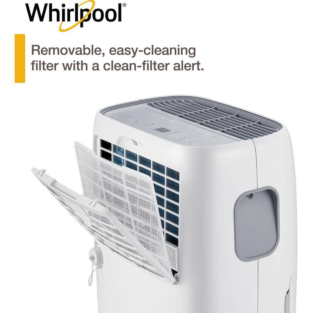 Whirlpool 30 Pint White Portable Dehumidifier with Humidistat