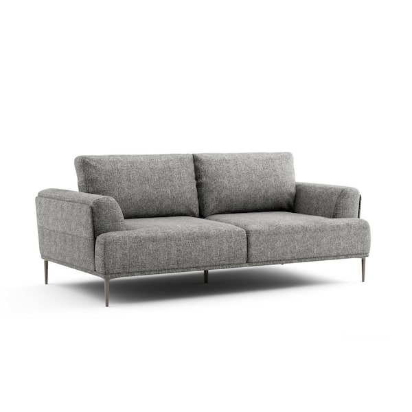 Furniture of America Orlandi 81 in. Flared Arm Chenille Rectangle Sofa in Gray With Extendable Backrest