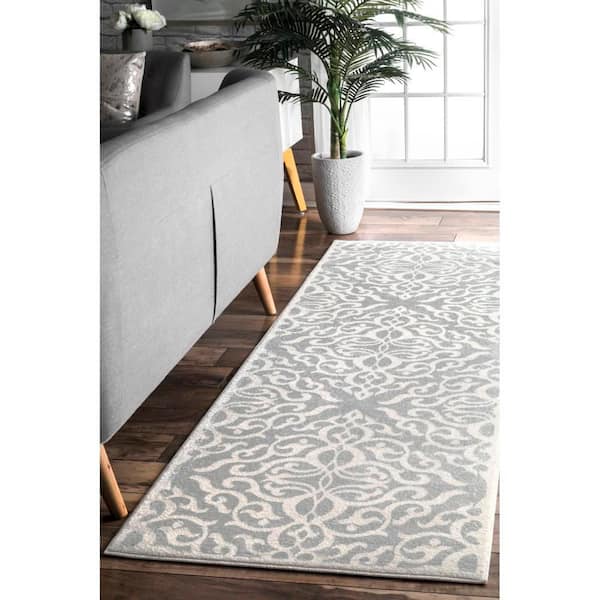 nuLOOM Contessa Ombre Gray 2 ft. 6 in. x 10 ft. Runner Rug