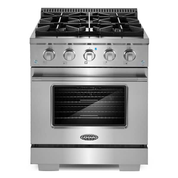 30 in. Vista Collection 3.5 cu. ft. Gas Range, 4 Burners, Convection Oven, LED Light Panel, in Modern Stainless Steel