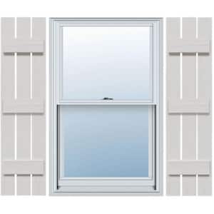 17-1/8 in. x 73 in. Polyurethane 3-Board Spaced Board and Batten Shutters Faux Wood Pair in Primed