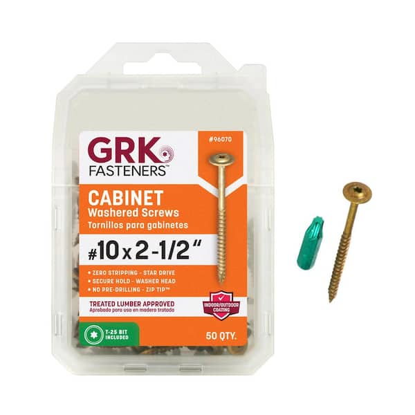 #10 x 2-1/2 in. Star Low Profile Washer Head Cabinet Screw (50 Per Pack)