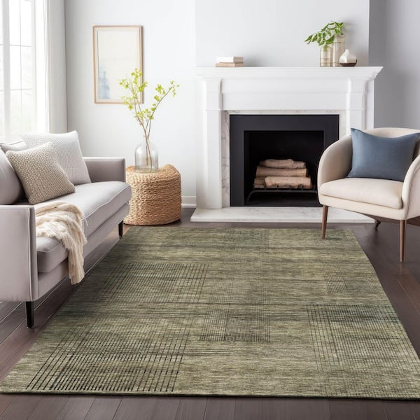 Chantille Machine Washable Indoor/Outdoor Abstract ACN820 Brown 3 ft. x 5 ft. Area Rug