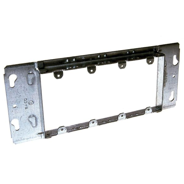 RACO 10-11/16 in. W Galv. Steel Gray 4-Gang 3/4 in. Raised Box Device Cover, 1-Pack