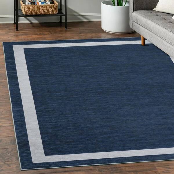 Beverly Rug Indoor Bordered Area Rugs, Non Slip Rubber Backing Modern Living