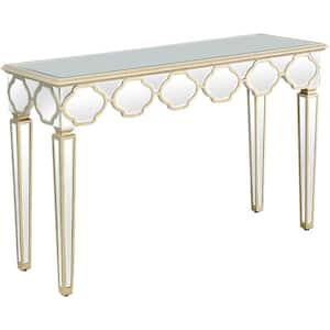 Yasmina 47 in. Silver Rectangle Mirrored Glass Console Table
