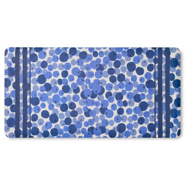 SUR LA TABLE KITCHEN ESSENTIALS Fresh Blueberries Fruit Kitchen Blue PVC 20 in. x 39 in. Mat