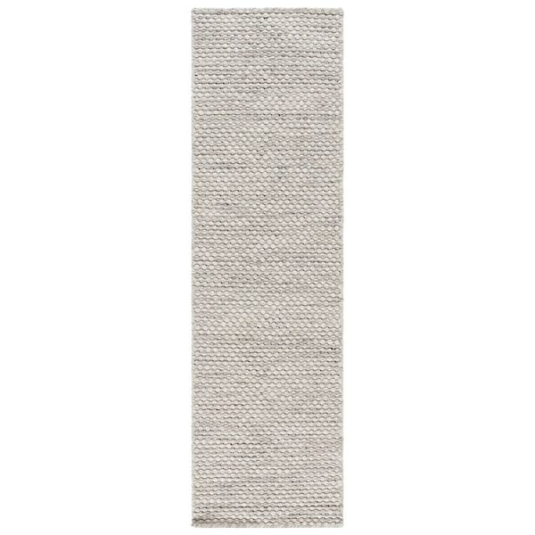 Vermont 2 ft. x 8 ft. Ivory/Gray Pebble Weave Runner Rug