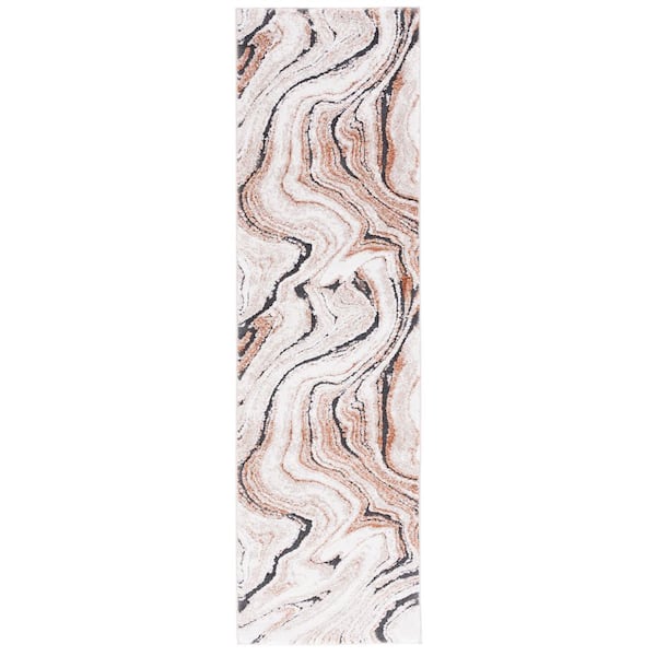 Cyrus Shag 2 ft. x 8 ft. Beige/Rust Layered Granite Runner Rug
