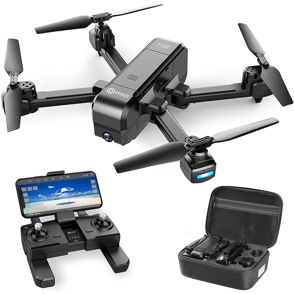 Contixo F28 Foldable GPS Drone with 2K FHD Camera with GPS Control and  Selfie Mode, Follow Me, Way Point, & Orbit Mode, up to 23 Min Flight