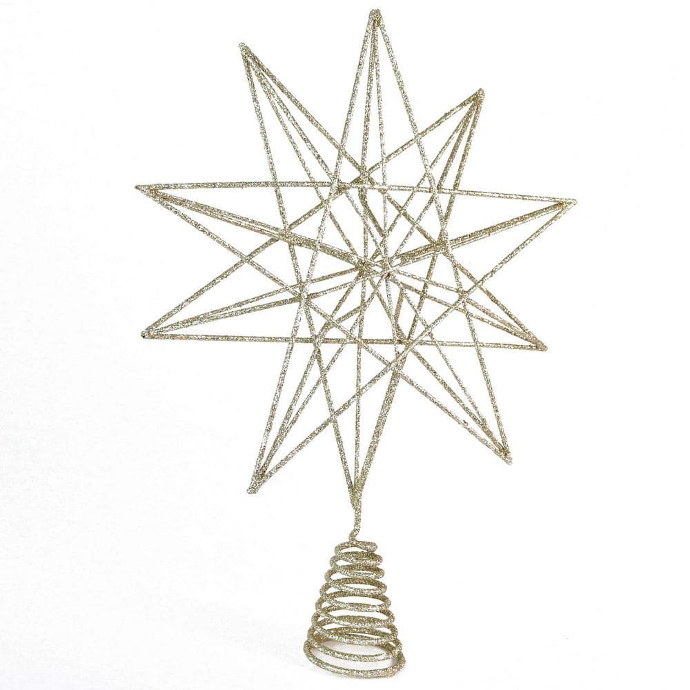 Gold Glitter 3D Metal Star Christmas Tree Topper