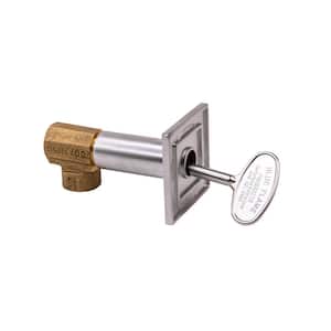 Square Universal Gas Valve Flange and Key with 1/2 in. Angled Valve in Satin Chrome