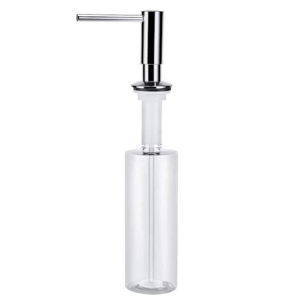 Chrome Sink Soap Dispenser with 12 oz. PET Bottle, Metal Pump Head Liquid Lotion Dispenser for Kitchen and Bathroom