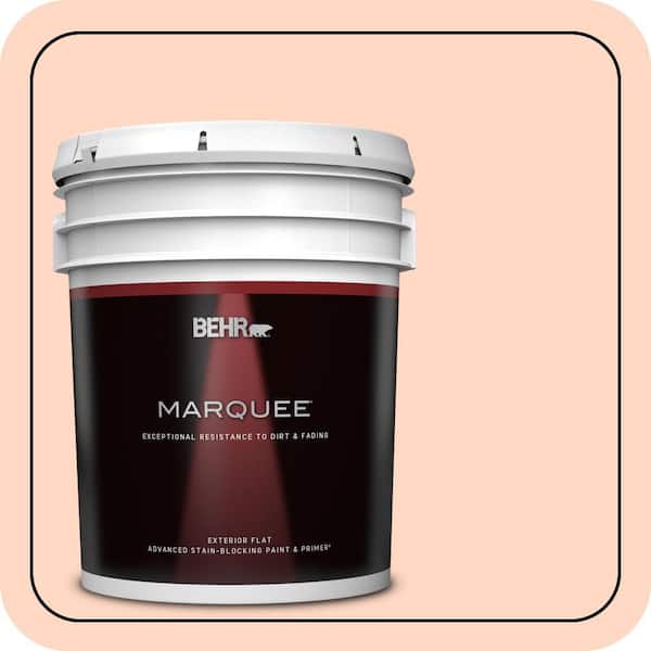 BEHR MARQUEE 5 gal. #230C-2 Shell Coral Flat Exterior Paint & Primer