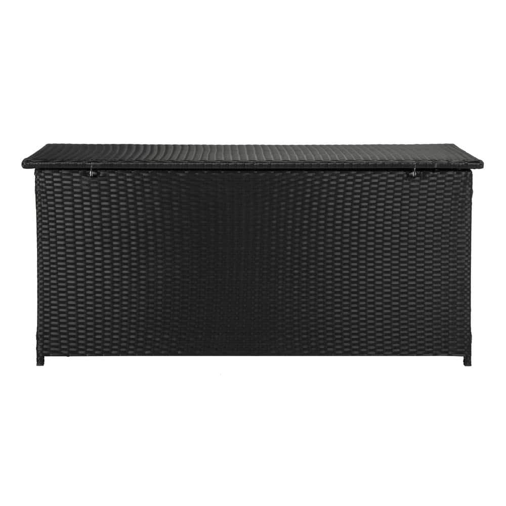Cosima 53 Inch Black PE Rattan Outdoor Storage Box