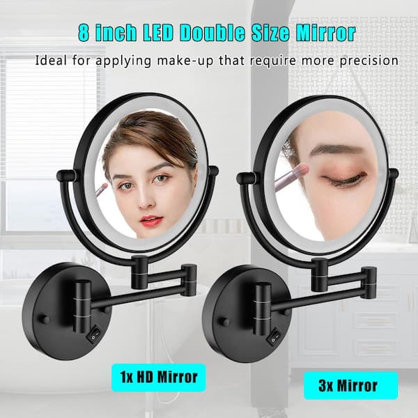 ALFI brand 8-in x 8-in Polished Brass Double-Sided Magnifying Wall-Mounted Vanity Mirror ALFI brand 8-in x 8-in Polished Brass Double-Sided Magnifying Wall-Mounted Vanity Mirror