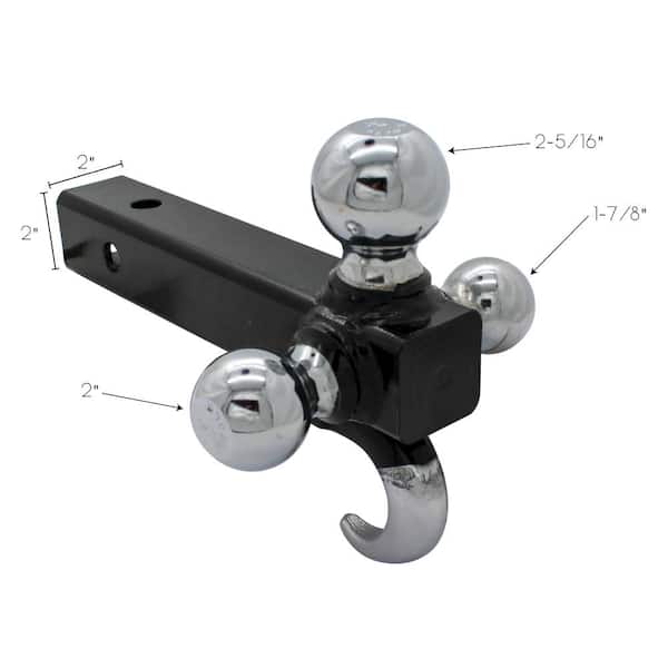 Clamp On Trailer Hitch Receiver 2 Inch Ball Mount Adapter for Tractor  Bucket Fits All 2 Hook Inserts