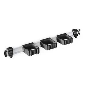 21.5 in. Universal Garage Storage Rail System with 3 Black One-Size-Fits-All Holders