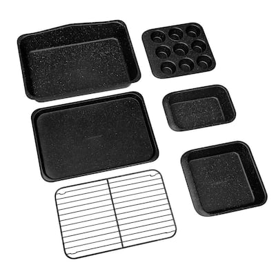 StackMaster 6-Piece Carbon Steel Diamond Infused Non-Stick Space Saving Stackable Bakeware Set