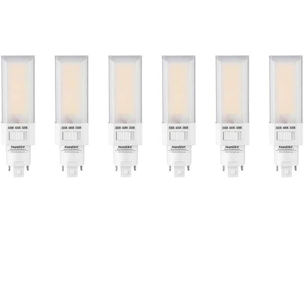 Sunlite 18-Watt Equivalent PLD G24d 2 Pin Base LED Light Bulb CCT Selectable 30K/40K/50K Recessed Plug and Play (6-Pack)