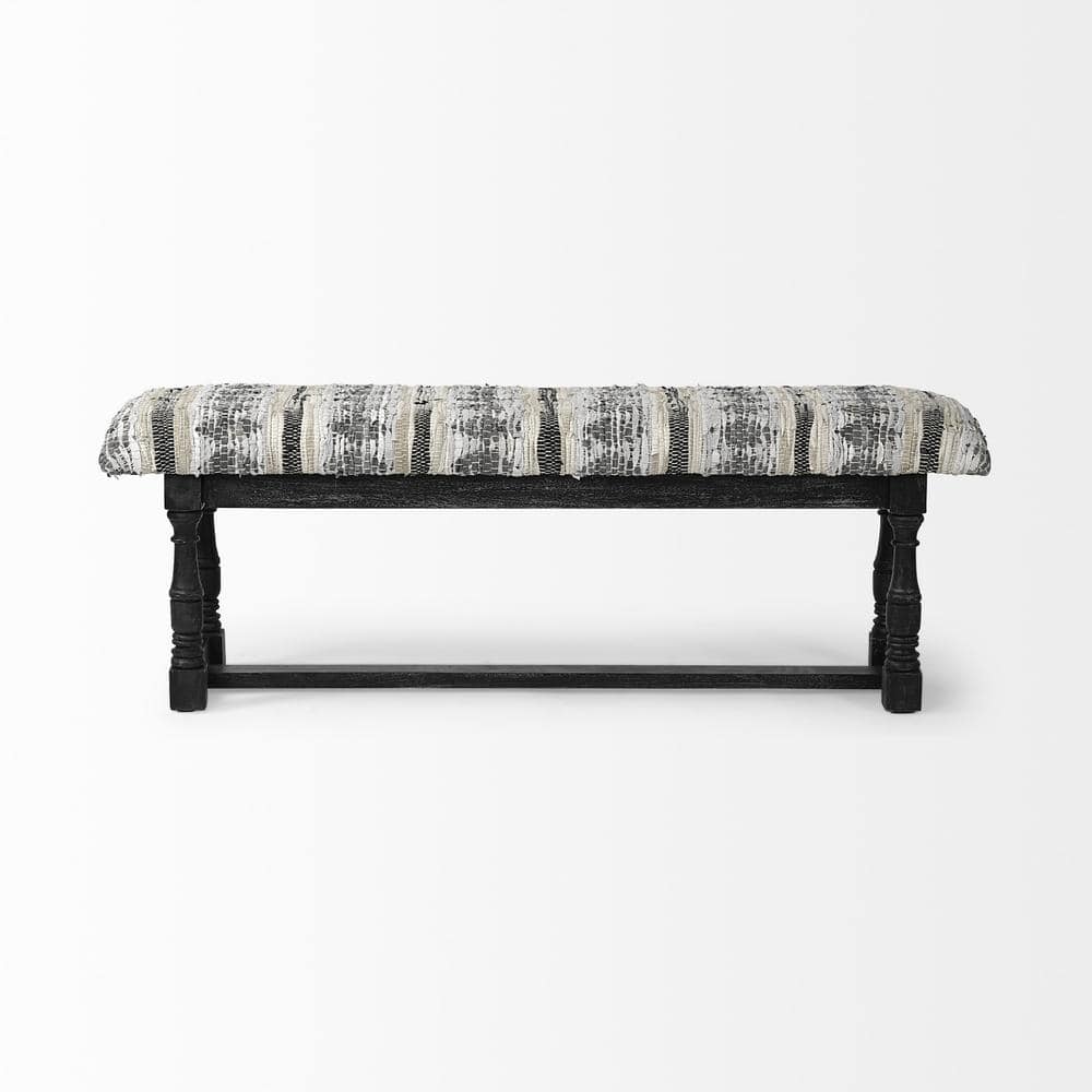 Amelia Black and White 56 in. Faux Leather Bedroom Bench Backless Upholstered price history on PriceWatchPro