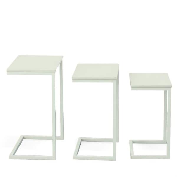 Carolina Cottage Addison White 3-Piece Nesting End Table
