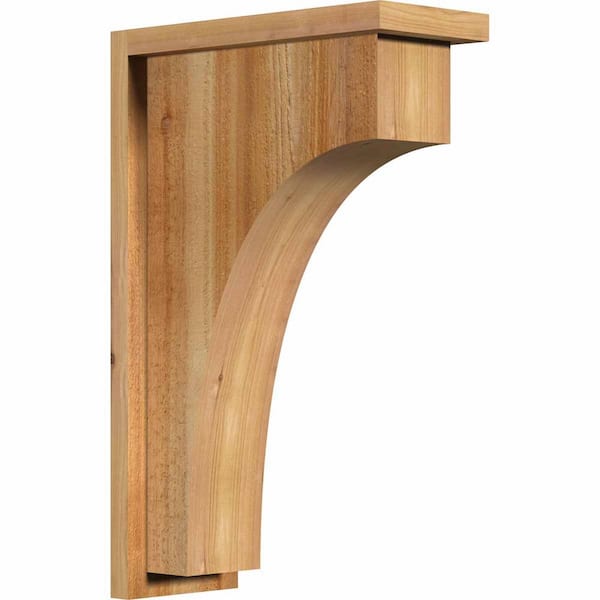 Ekena Millwork 6 in. x 14 in. x 22 in. Western Red Cedar Huntington Rough Sawn Corbel with Backplate