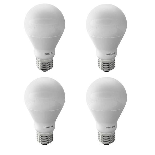Philips 60-Watt Equivalent A19 Dimmable LED Light BulbSoft White with Warm Glow Light Effect (4-Pack)