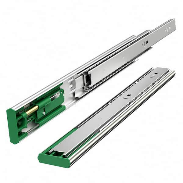 22 in. Silver Steel Side Mount Soft-Close Heavy Duty Full Extension Drawer Slides 6 Pairs (12 Pack)