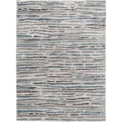 Shoreline Grey/Multi 8 ft. x 10 ft. Striped Area Rug