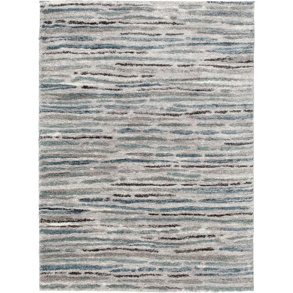 Shoreline Grey/Multi 8 ft. x 10 ft. Striped Area Rug