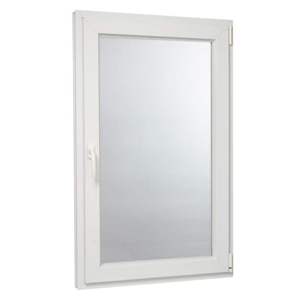 30 in. x 48 in. White Right-Hand Double-Pane Insulated Glass Hinged Vinyl Tilt and Turn Inswing Window with Screen