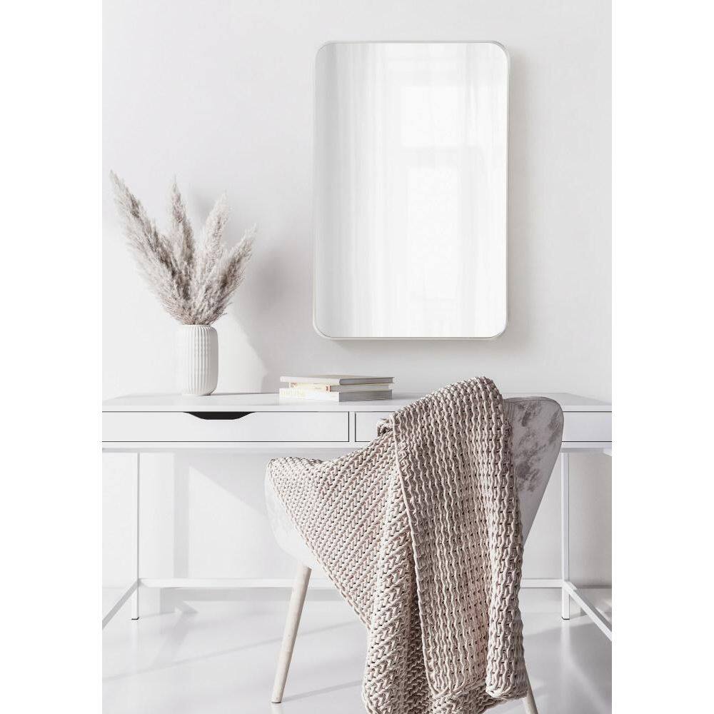 Zayda Sleek Silver Aluminum 20"x30" Minimalist Wall Mirror