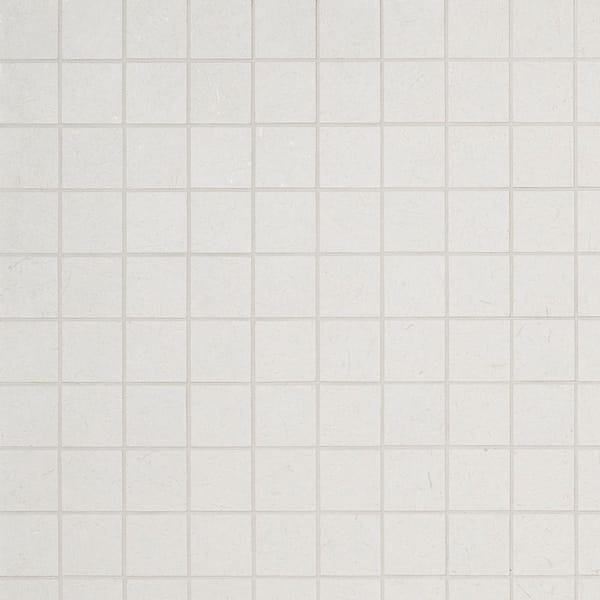 Illume White 11.81 in. x 11.81 in. Limestone Look Matte Porcelain Mosaic Floor and Wall Tile (0.96 sq. ft. / Each)