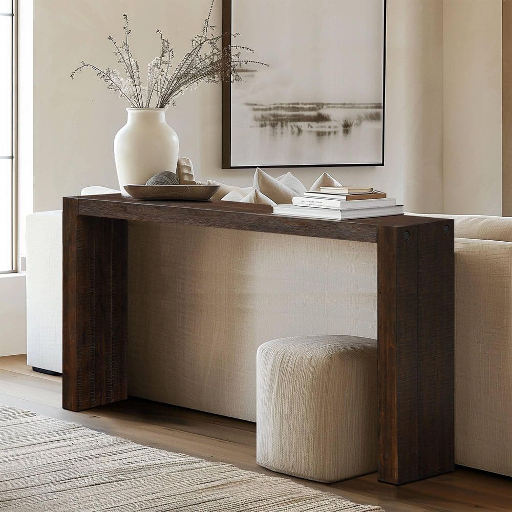 INK+IVY Monterey Brown 64 in.W Console Table FPF20-0322 - The Home