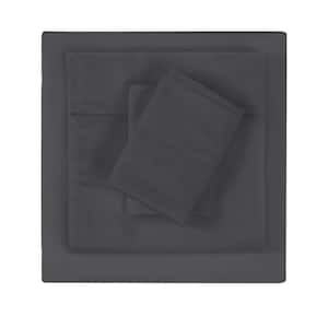 300TC Dark Grey Cotton Sateen Standard Pillowcase (Set of 2)