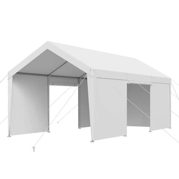 10 ft. x 20 ft. Heavy Duty Carport Canopy-Waterproof UV-Resistant Outdoor Car Shelter with Removable Sidewalls